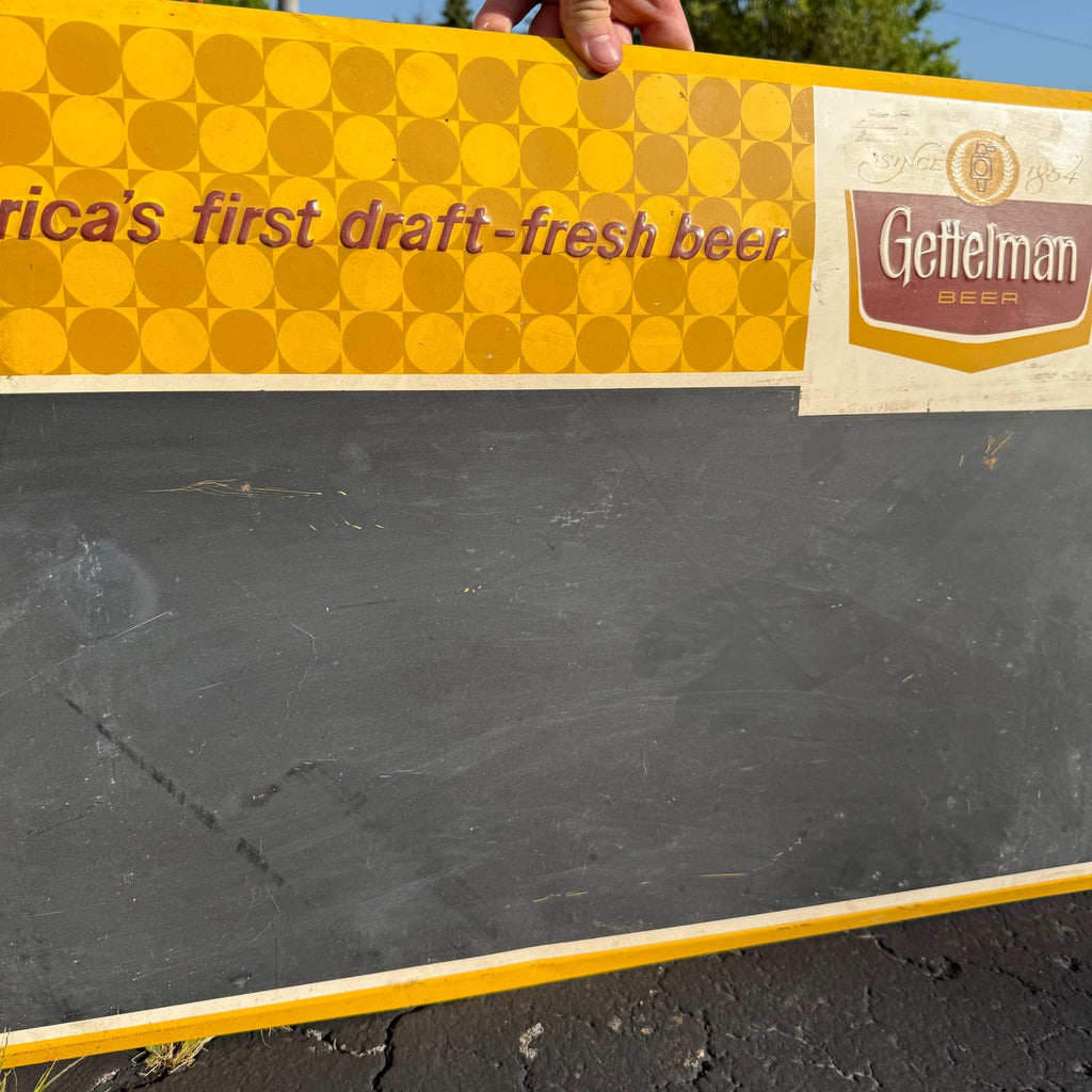 Vintage Gettelman Beer Menu Board Advertising Bar Sign TOC