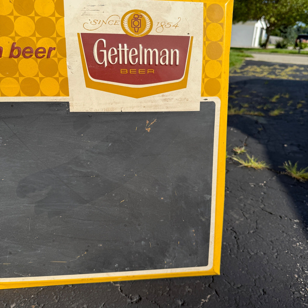Vintage Gettelman Beer Menu Board Advertising Bar Sign TOC
