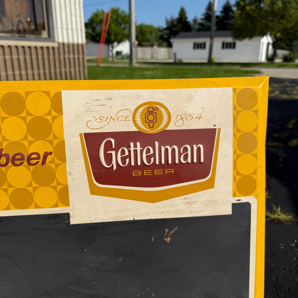 Vintage Gettelman Beer Menu Board Advertising Bar Sign TOC