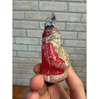 Vintage 1940s Christmas Tree Ornament Santa Claus W/ Tree Blown Glass