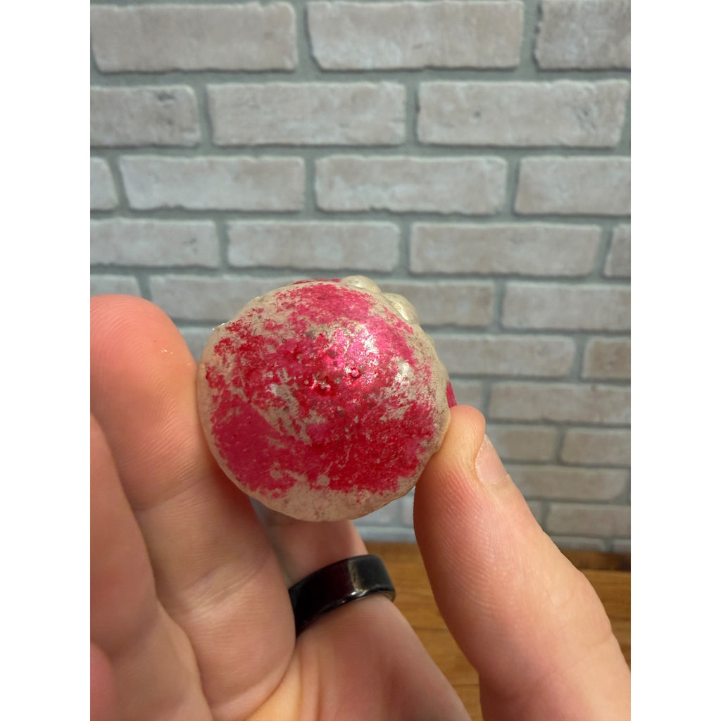Vintage 1940s Christmas Tree Ornament Santa Claus W/ Tree Blown Glass