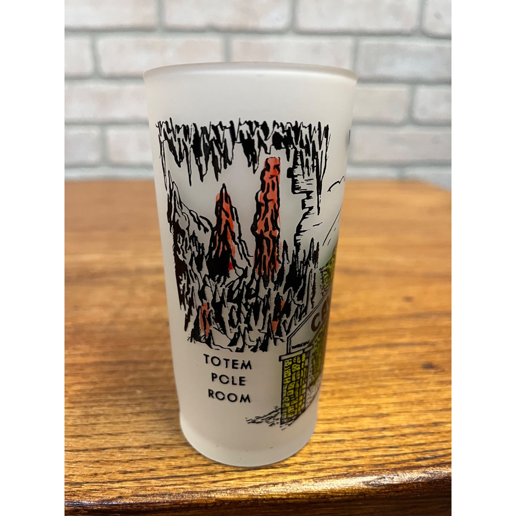 Vintage Frosted State Drinking Glass Wisconsin Cave of the Mounds Souvenir Federal Glass