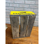 Vintage Wooden Pepsi Cola Durabilt Soda Crate Yellow Paint 32 Bottle Capacity Alton, Illinois