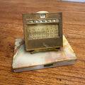 Vintage c1920s Sengbusch Perpetual Desk Calendar Brass on Marble Base