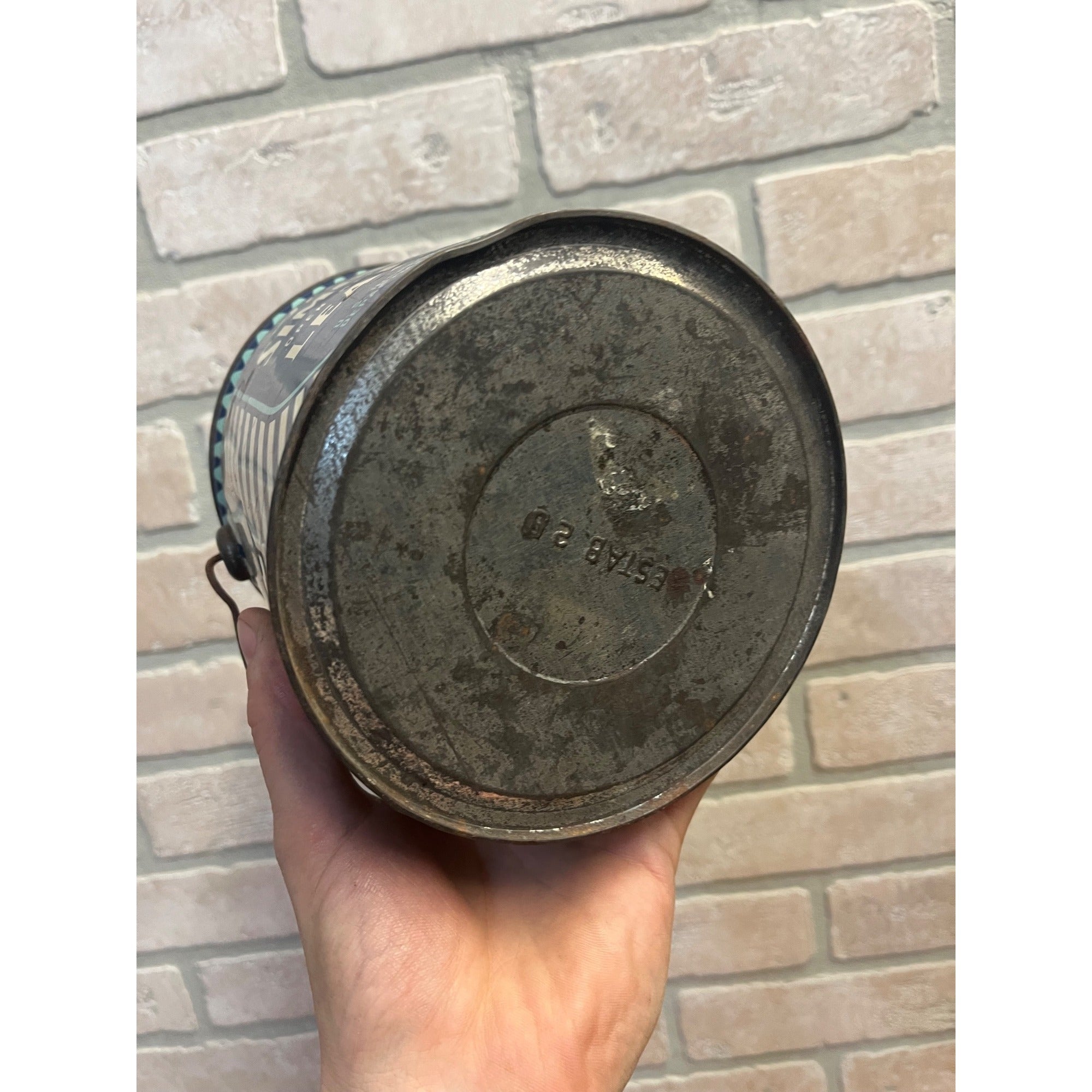 Vintage Armour's Simon Pure Kettle Leaf Lard Lidded Pail Advertising Tin