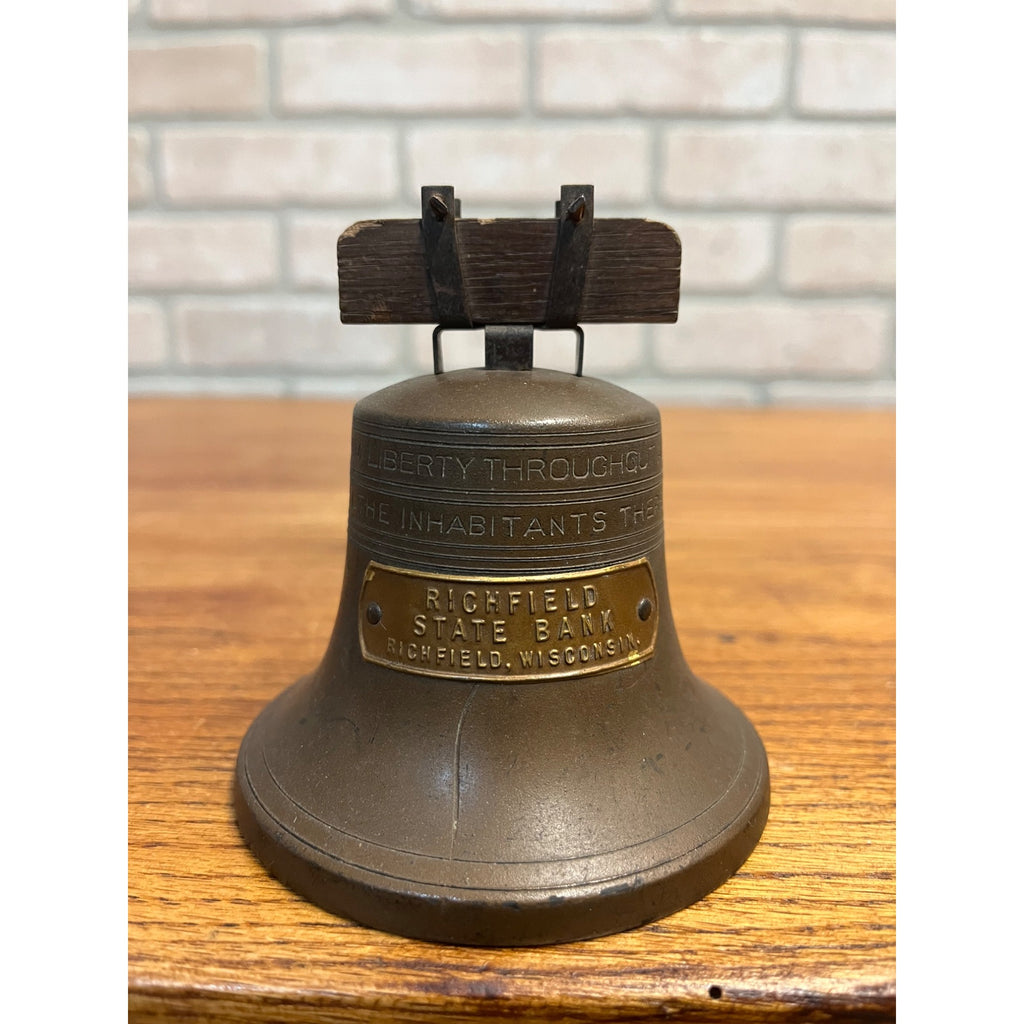 Vintage Bankers System Co. Liberty Bell Coin Bank Richfield, Wis WI - NO KEY