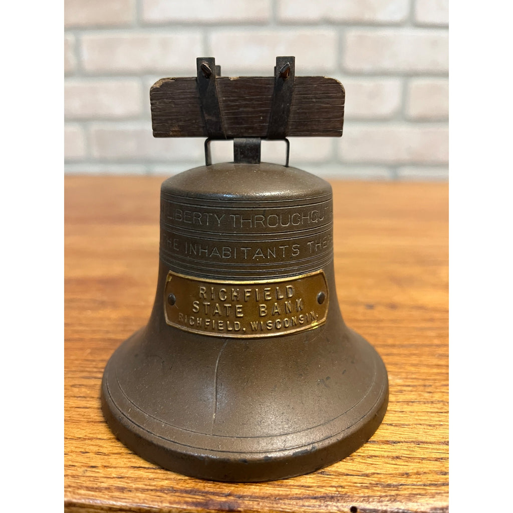 Vintage Bankers System Co. Liberty Bell Coin Bank Richfield, Wis WI - NO KEY