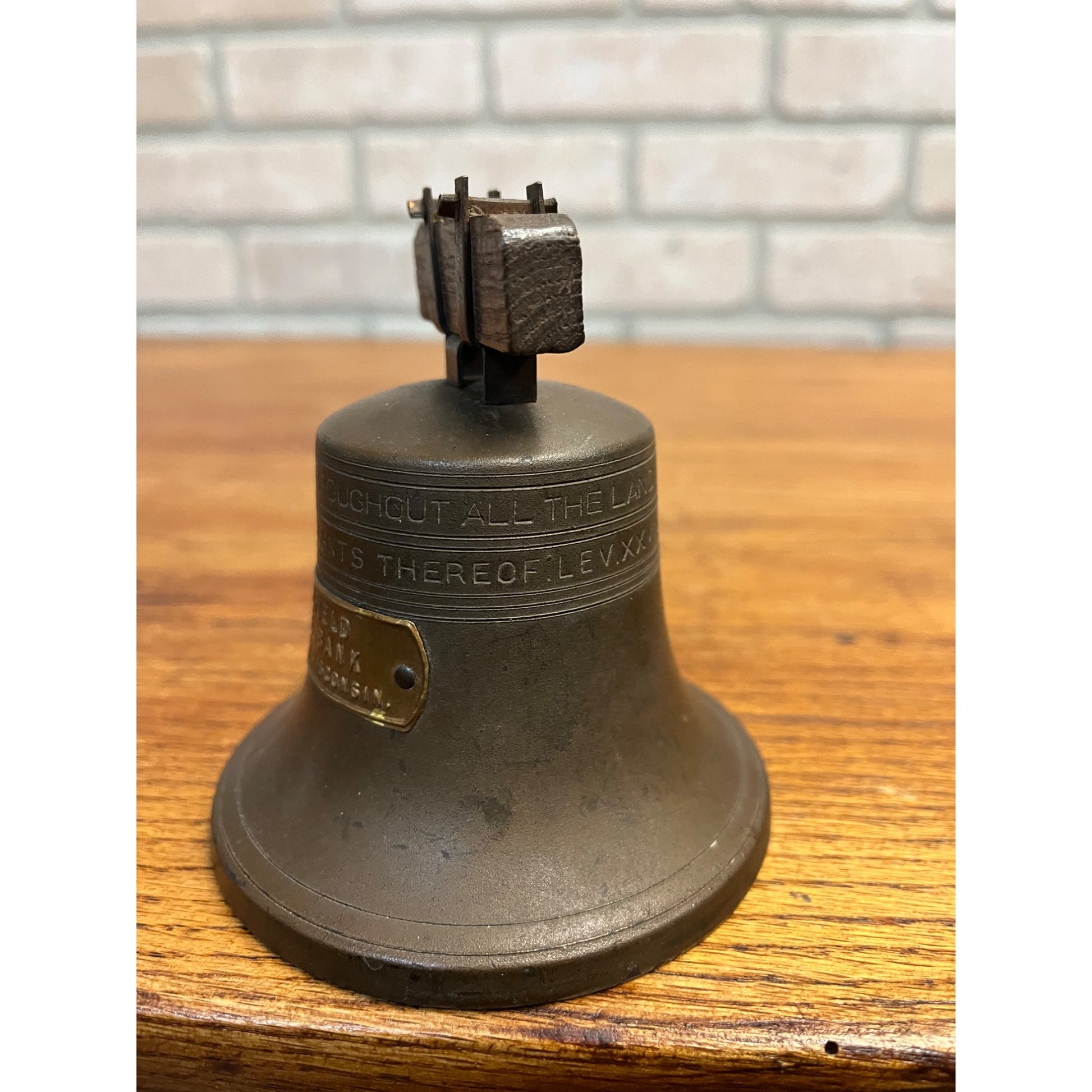 Vintage Bankers System Co. Liberty Bell Coin Bank Richfield, Wis WI - NO KEY