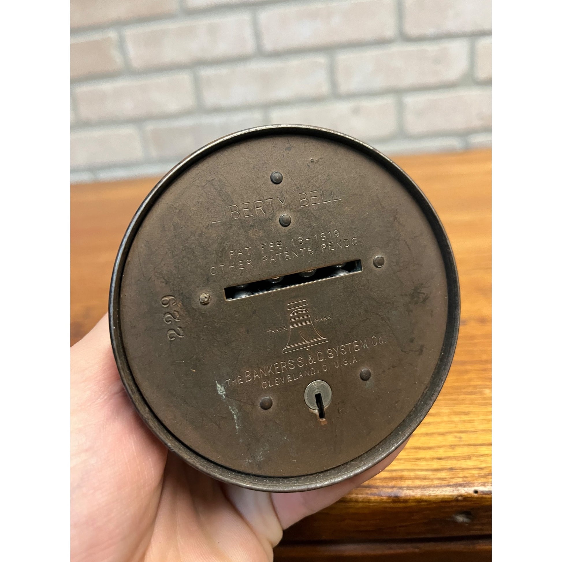 Vintage Bankers System Co. Liberty Bell Coin Bank Richfield, Wis WI - NO KEY