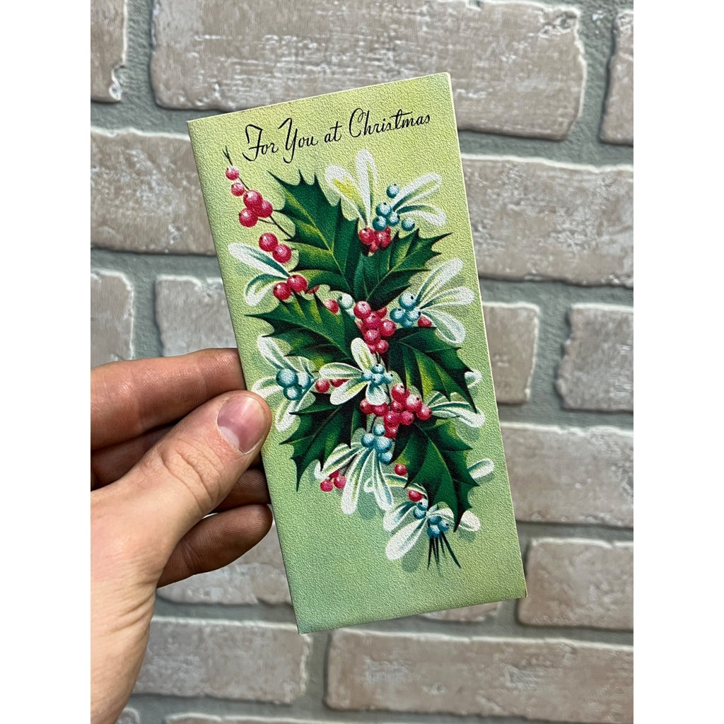 Vintage 1950s Christmas Greetings Card Mid-Century Rust Craft XCmas UNUSED