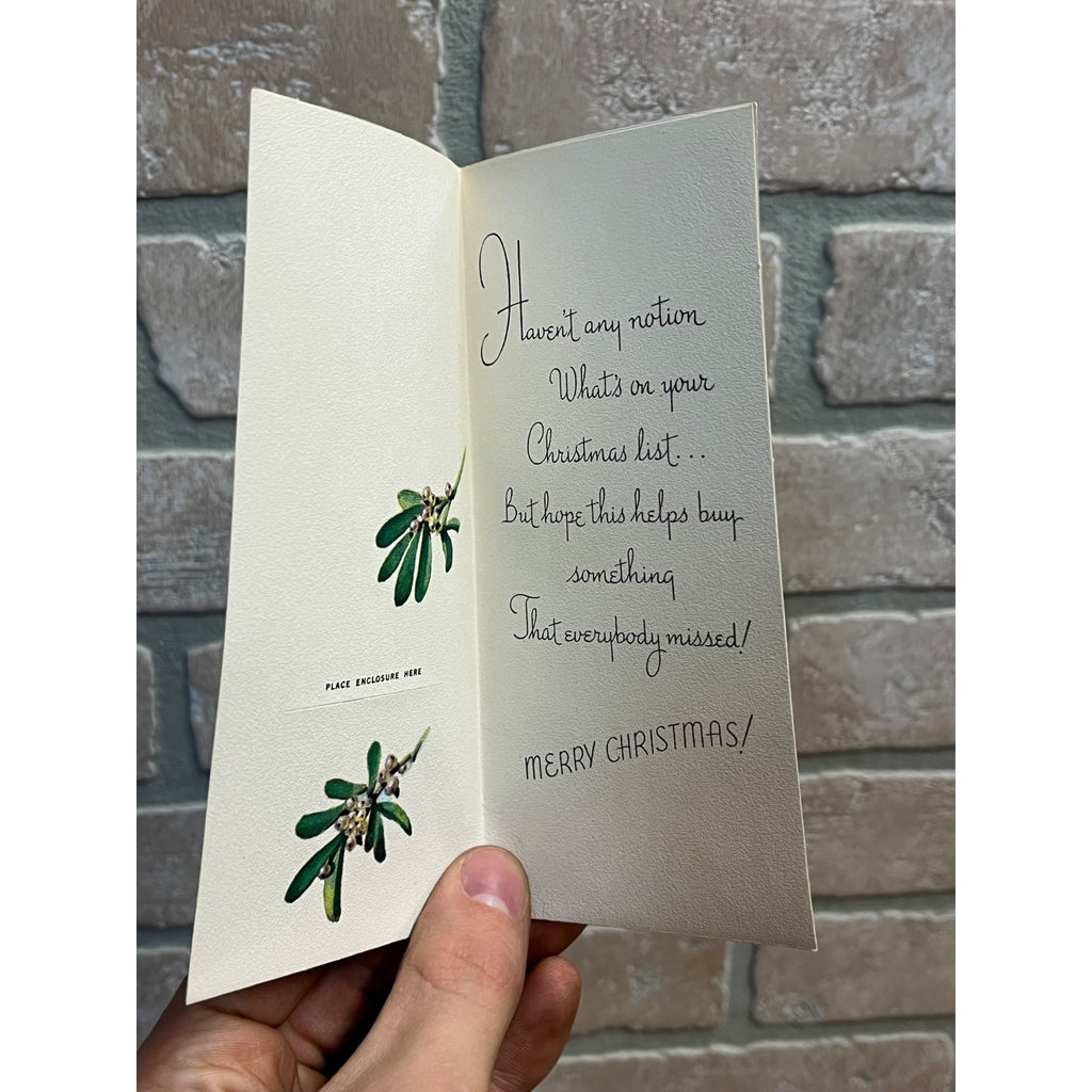 Vintage 1950s Christmas Greetings Card Mid-Century Rust Craft XCmas UNUSED