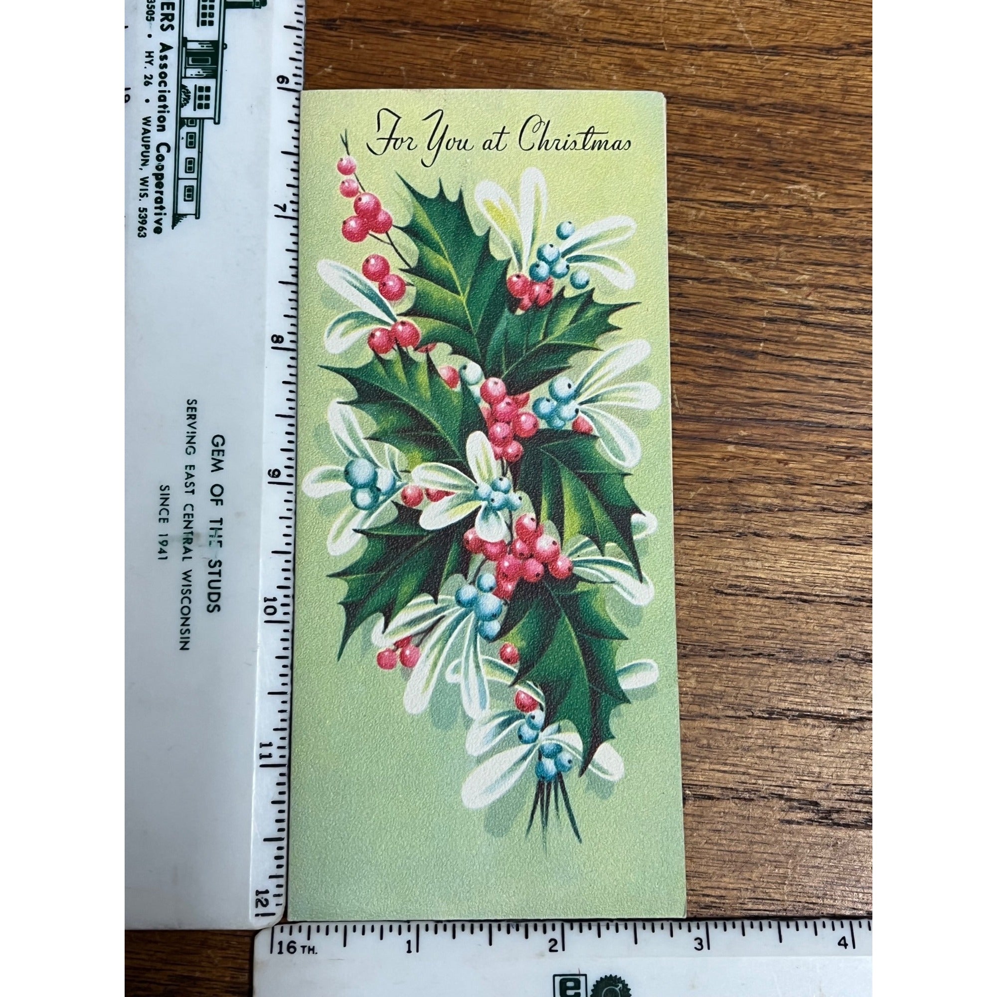 Vintage 1950s Christmas Greetings Card Mid-Century Rust Craft XCmas UNUSED