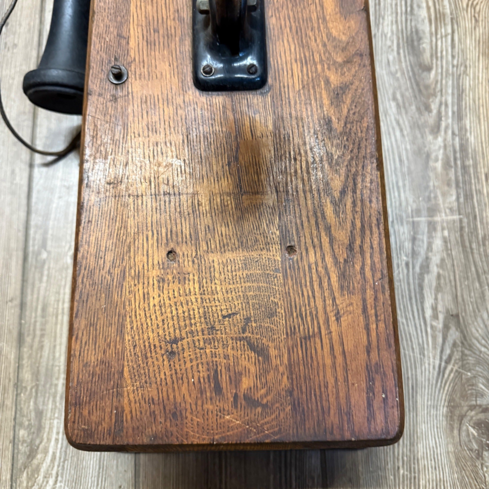 Antique Julius Andrae & Sons Oak Wall Telephone 1900s Milwaukee WI