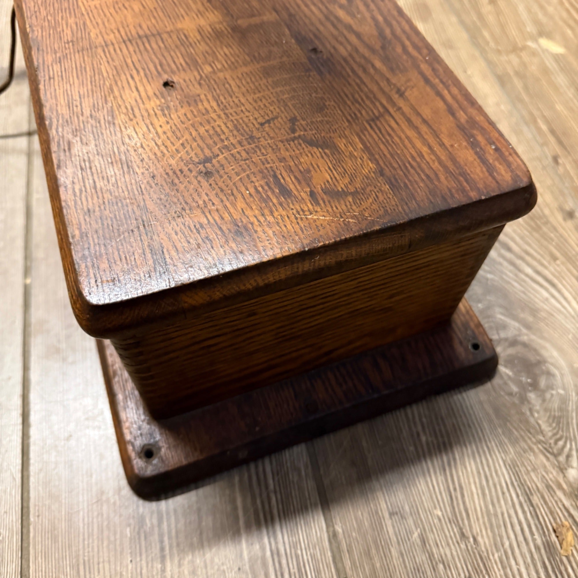 Antique Julius Andrae & Sons Oak Wall Telephone 1900s Milwaukee WI