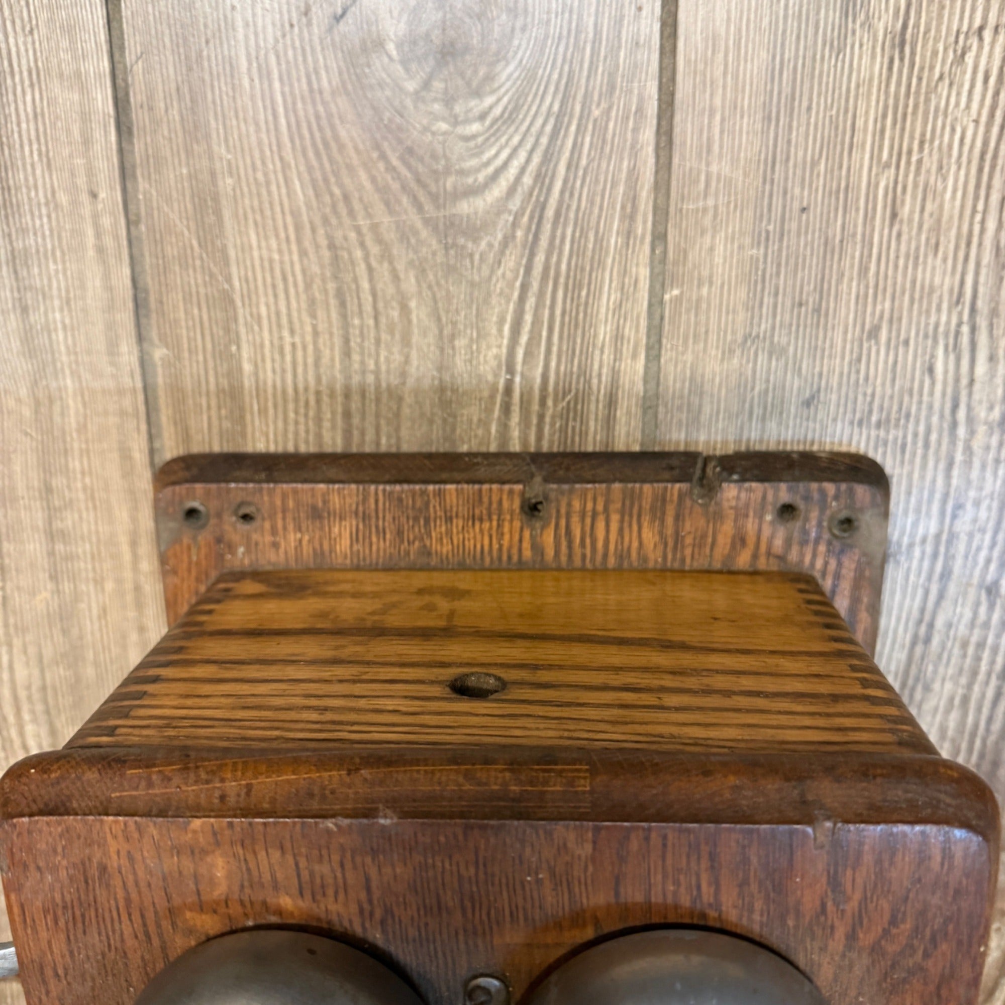 Antique Julius Andrae & Sons Oak Wall Telephone 1900s Milwaukee WI