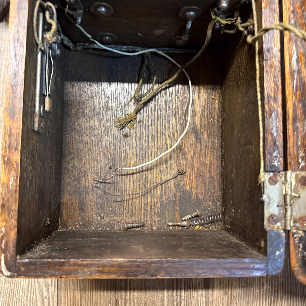 Antique Julius Andrae & Sons Oak Wall Telephone 1900s Milwaukee WI
