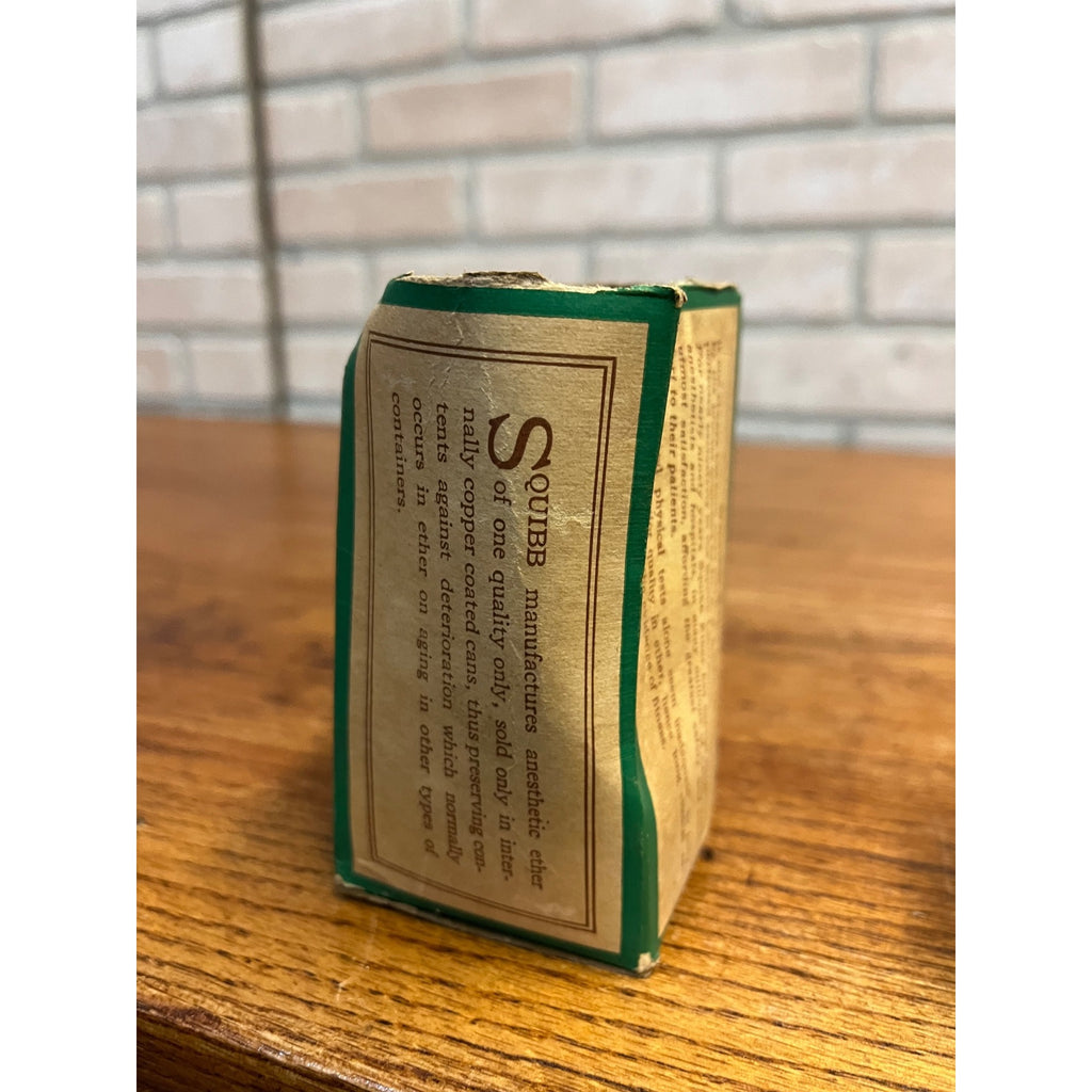 Ether Squibb Anesthesia Apothecary Medicine Jar 1/4 Lb Metal Canister