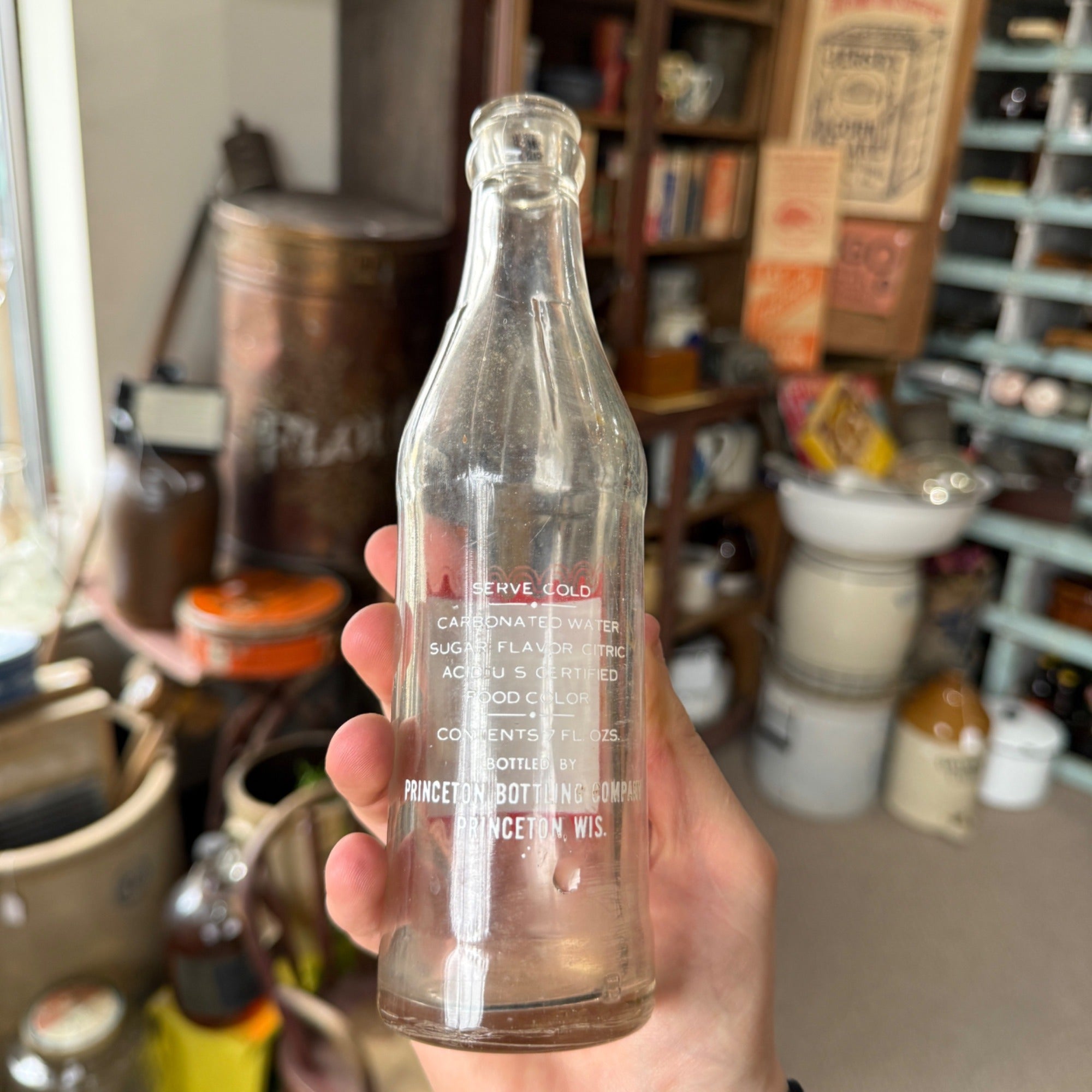 RARE Princeton Beverages Wi ACL Soda Bottle Princeton Wisconsin Bottle Wis