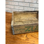 Vintage Wooden 7UP Handled Soda Crate With Galvanized Side Reinforcements "The Uncola" Motto A.W.P. Cases Newport, ARK.