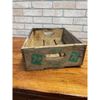 Vintage Wooden 7UP Handled Soda Crate With Galvanized Side Reinforcements "The Uncola" Motto A.W.P. Cases Newport, ARK.