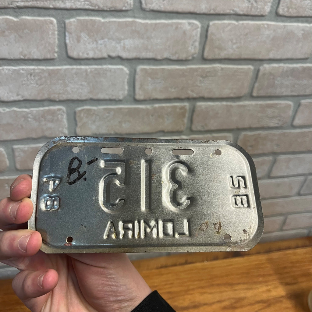 Vintage Wisconsin Bicycle Bike License Plate Embossed Lomira 1982-1984