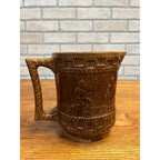 Vintage Stoneware Large Brown Pitcher Dancing Couple Farmhouse Pottery - Bennington?