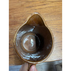 Vintage Stoneware Large Brown Pitcher Dancing Couple Farmhouse Pottery - Bennington?