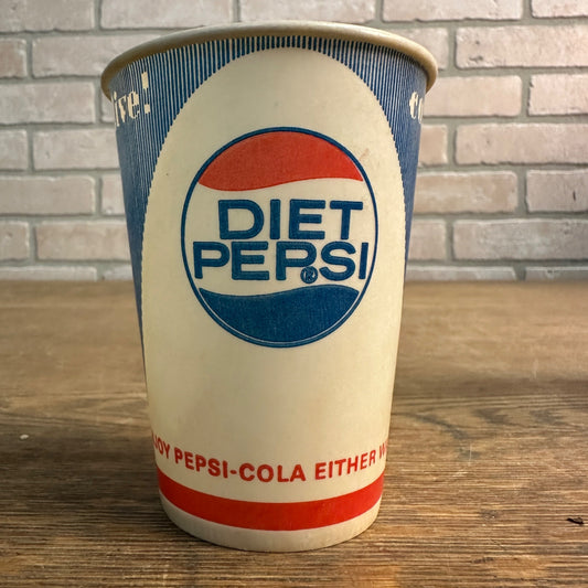 Vintage Diet Pepsi 9oz Come Alive Soda Promo Wax Paper Cup Pepsi Cola