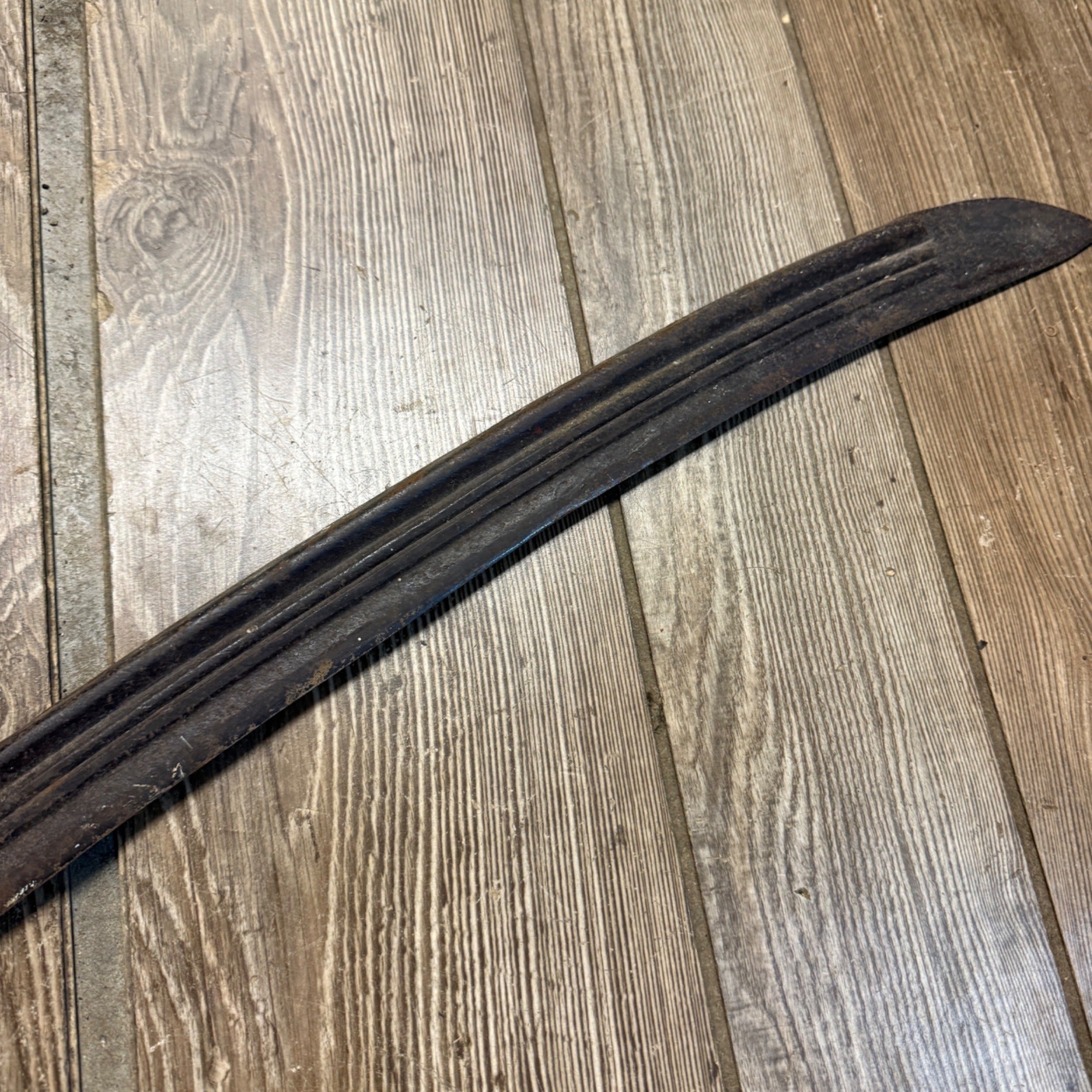 Primitive Antique Scythe Replacement Blade Tool & Mounting Hardware