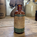 Antique Burroughs Ipecac Fluid Extract Bottle Baltimore MD Amber Glass Drug