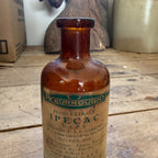 Antique Burroughs Ipecac Fluid Extract Bottle Baltimore MD Amber Glass Drug