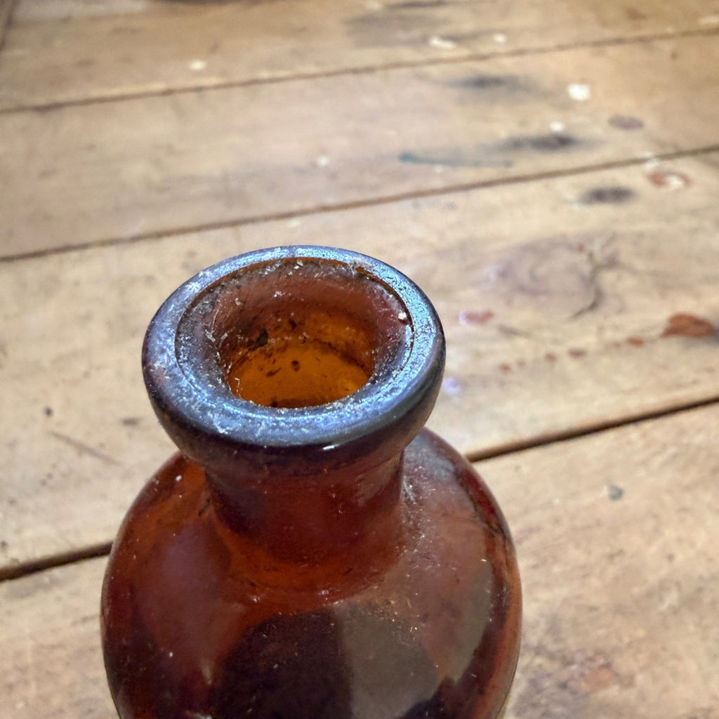 Antique Burroughs Ipecac Fluid Extract Bottle Baltimore MD Amber Glass Drug