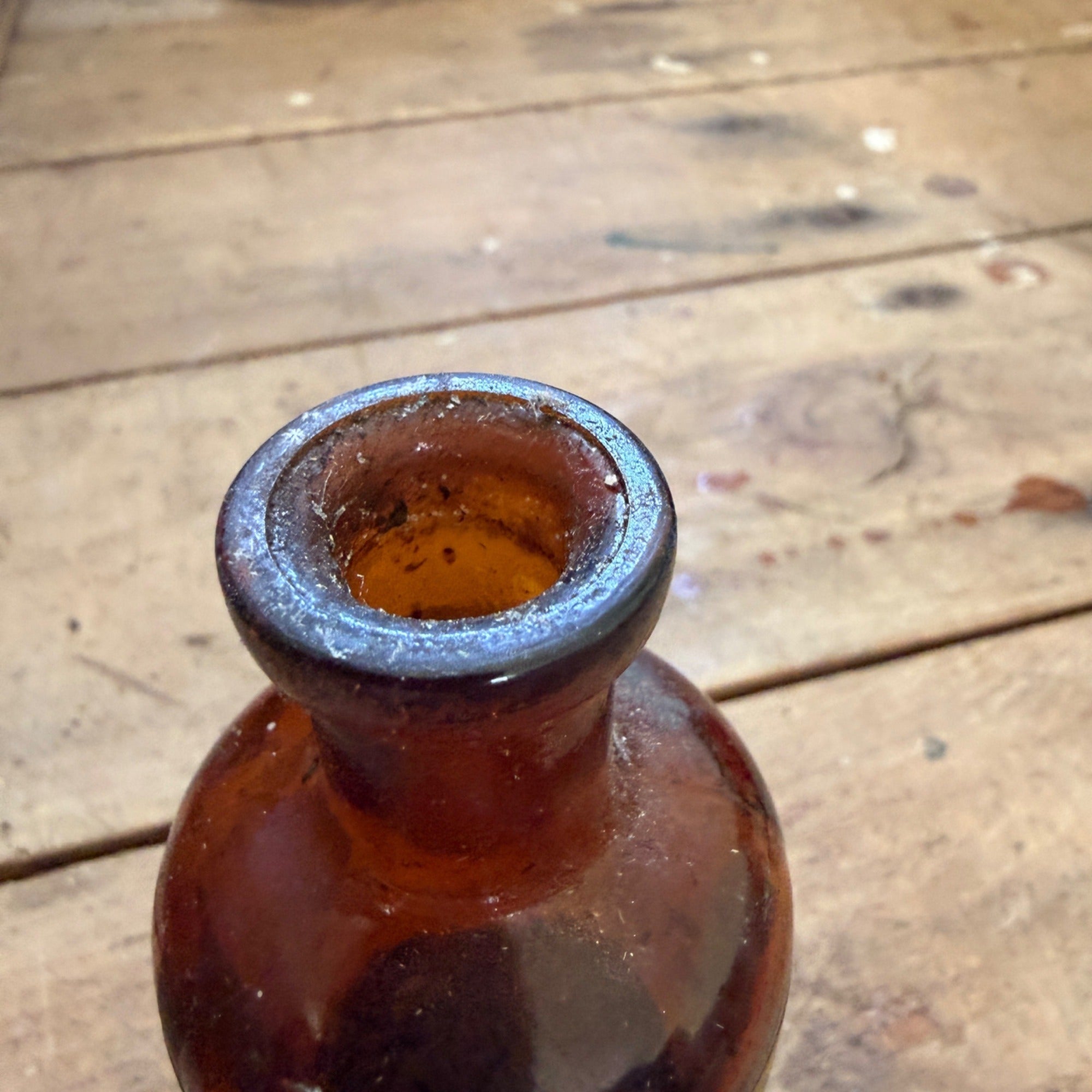 Antique Burroughs Ipecac Fluid Extract Bottle Baltimore MD Amber Glass Drug