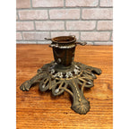 Antique German Art Nouveau Cast Iron Christmas Feather Tree Stand Jugendstil