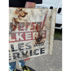 RARE Vintage Universal Milkers Sales & Service Advertising Wall Flange Sign Farm Dairy