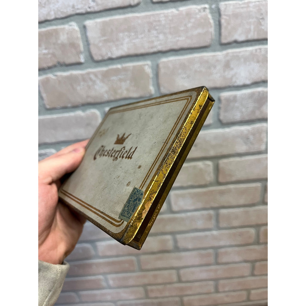 Vintage 1930s Chesterfield Flat Tin Hinged Can Cigarettes Liggett & Myer Tobacco