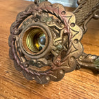 Antique Art Nouveau Victorian Ceiling Light Fixture 5-Bulb Cast Metal