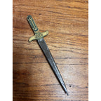 WWII 1943 USA Italy Souvenir Stiletto Dagger Letter Opener Brass With Sheath