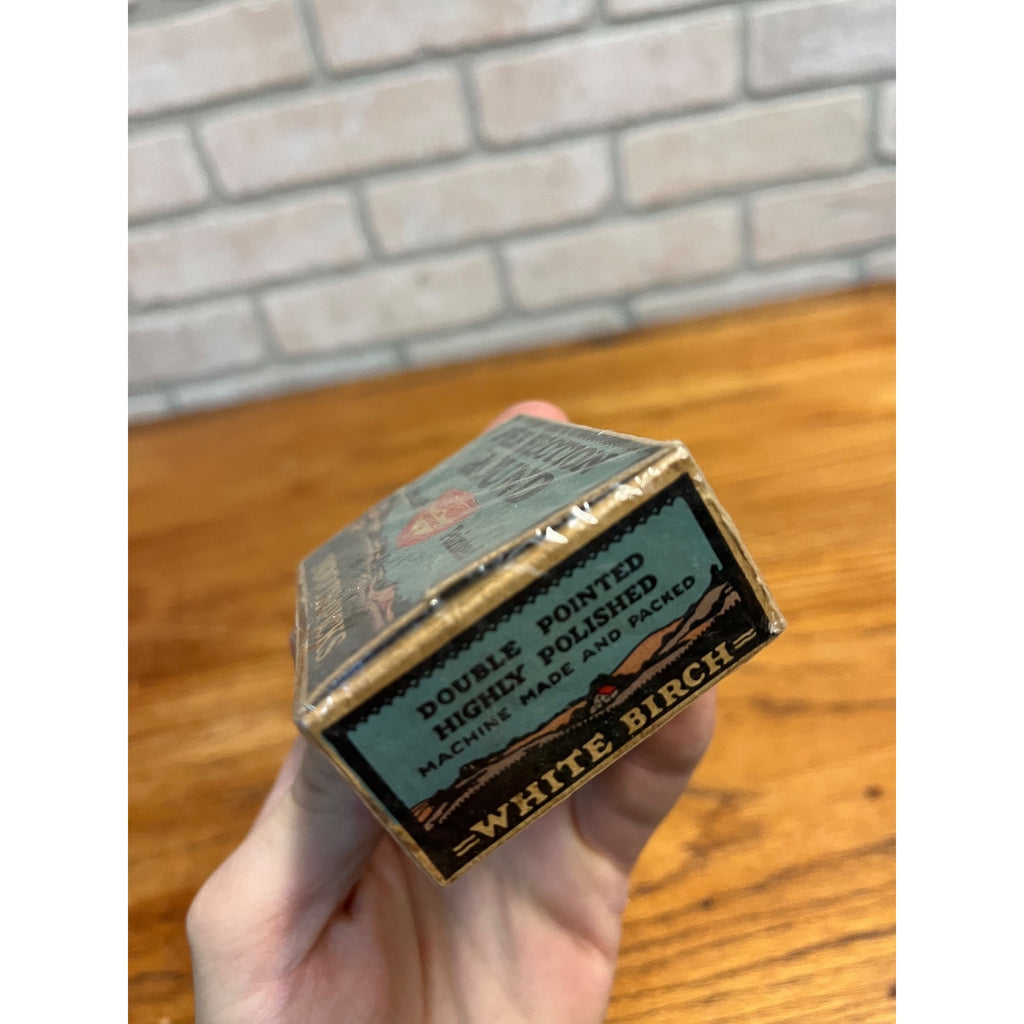 Vintage 1920s Diamond Match Co. Perfection Round Toothpicks Box Advertising