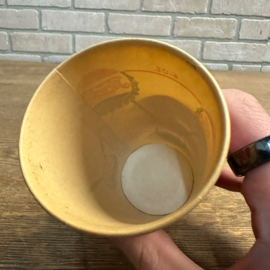 1940s 7oz Pepsi Cola DOUBLE Dot Drum Soda Promo Wax Paper Cup Syrup Line