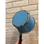 Antique Primitive Enamelware Blue Ladle or Sauce Pan Farmhouse Decor