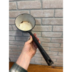 Antique Primitive Enamelware Blue Ladle or Sauce Pan Farmhouse Decor
