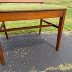 Vintage 1950s Mid-Century Modern MCM Conversation Bench Walnut Green Entryway Hall
