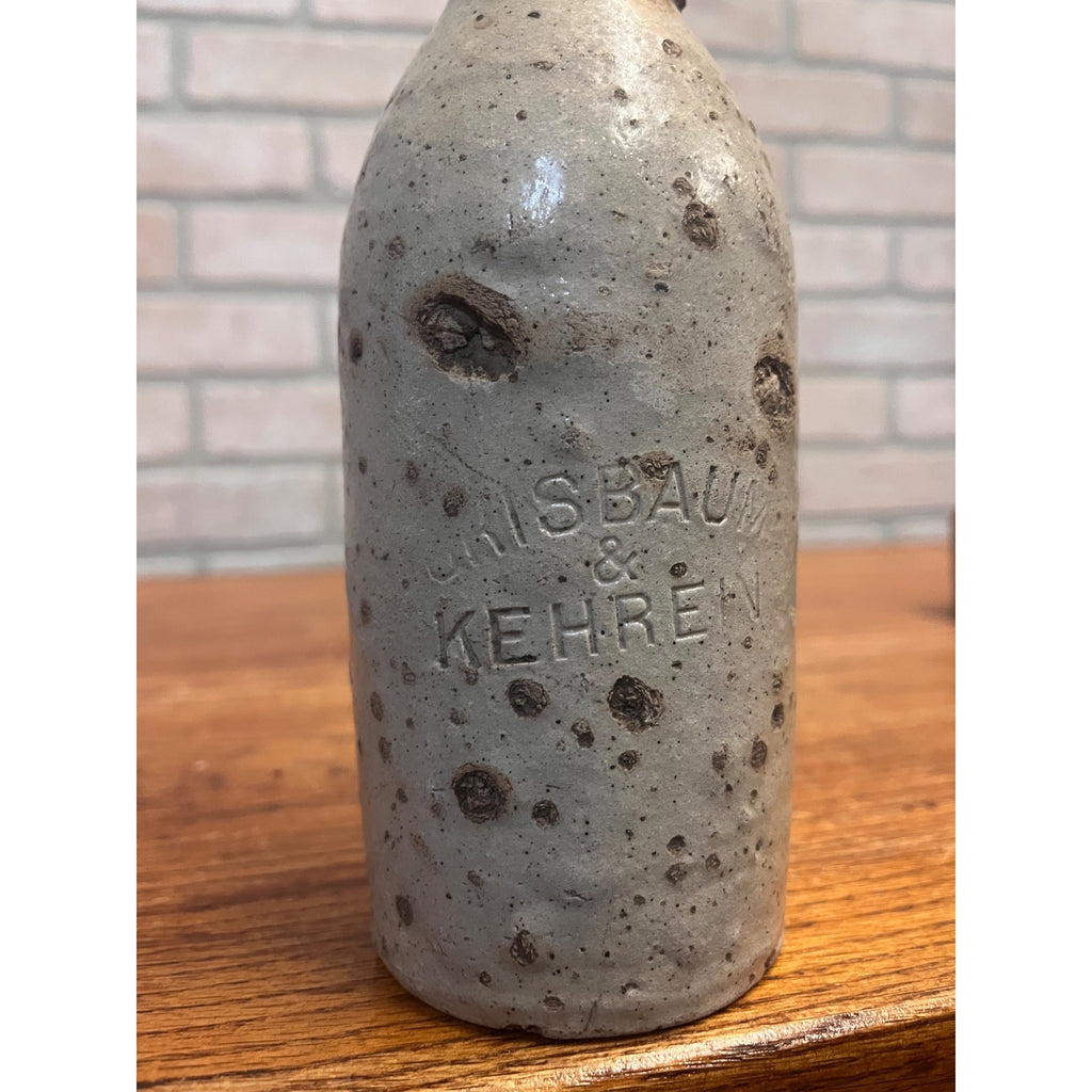 Antique 1800s GRISBAUM & KEHREIN Milwaukee Wis. Clay Stoneware Beer Bottle