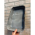 Antique Primitive Graniteware Enamelware Handled Gray Baking Dish/ Deep Casserole Pan/ Farmhouse/ Kitchen Decor, Grey