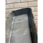 Antique Primitive Graniteware Enamelware Handled Gray Baking Dish/ Deep Casserole Pan/ Farmhouse/ Kitchen Decor, Grey