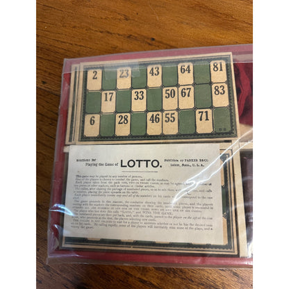 RARE Vintage c1931 Parker Brothers Complete Lotto Board Game in Box #383