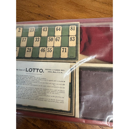 RARE Vintage c1931 Parker Brothers Complete Lotto Board Game in Box #383