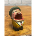 Vintage Anri Wood Carved Big Mouth Toothpick Holder Match Holder Folk Art Italy