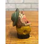 Vintage Anri Wood Carved Big Mouth Toothpick Holder Match Holder Folk Art Italy